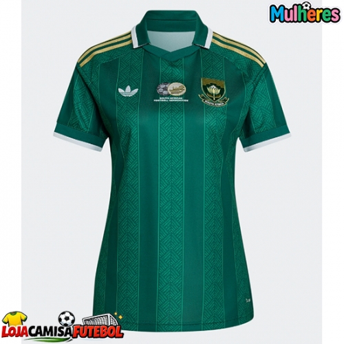 Camisa de Futebol África do Sul Equipamento Secundário Mulheres Mundo 2026 Manga Curta